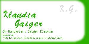 klaudia gaiger business card